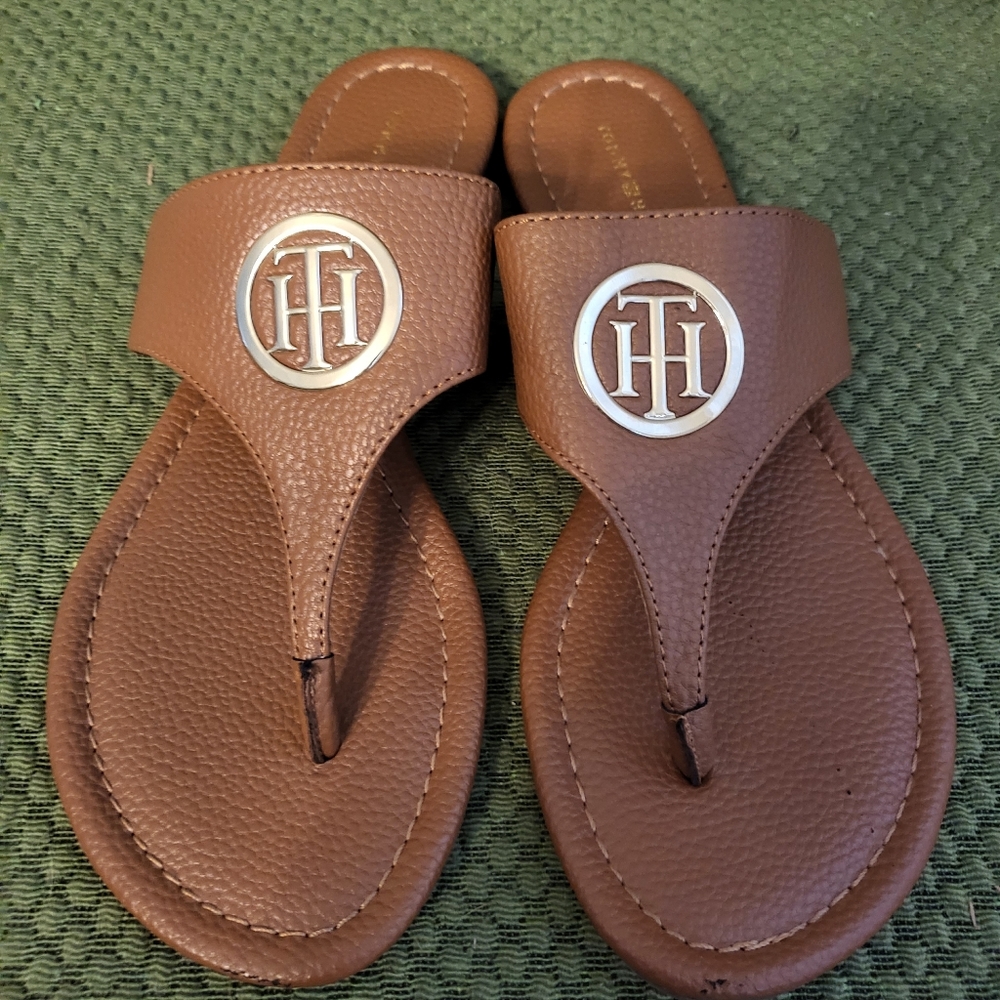 Womens Tommy Hilfiger Brown Sandals Size 7M (Lightly Used)